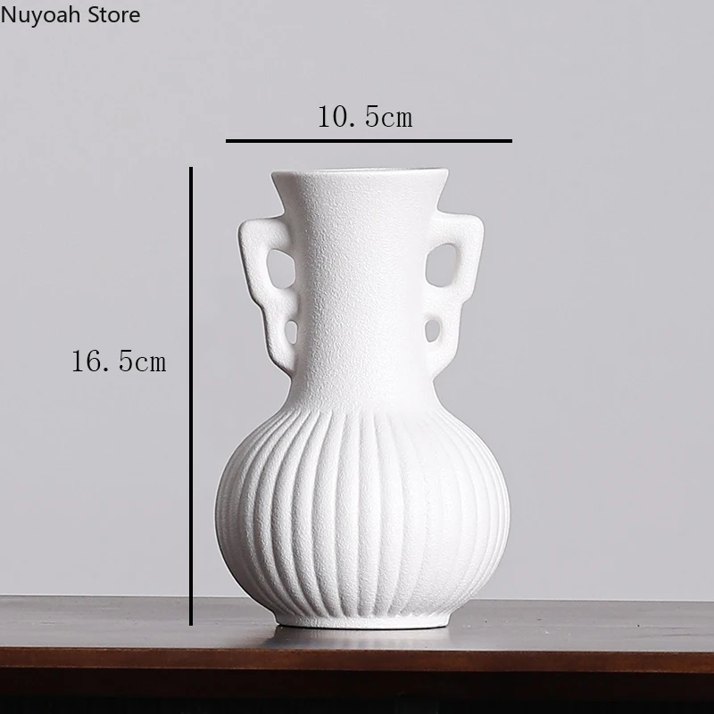 

Creative Simple White Ceramic Vase Light Luxury Living Room Flower Arrangement Dried Flower Accessories Modern Home Decoration