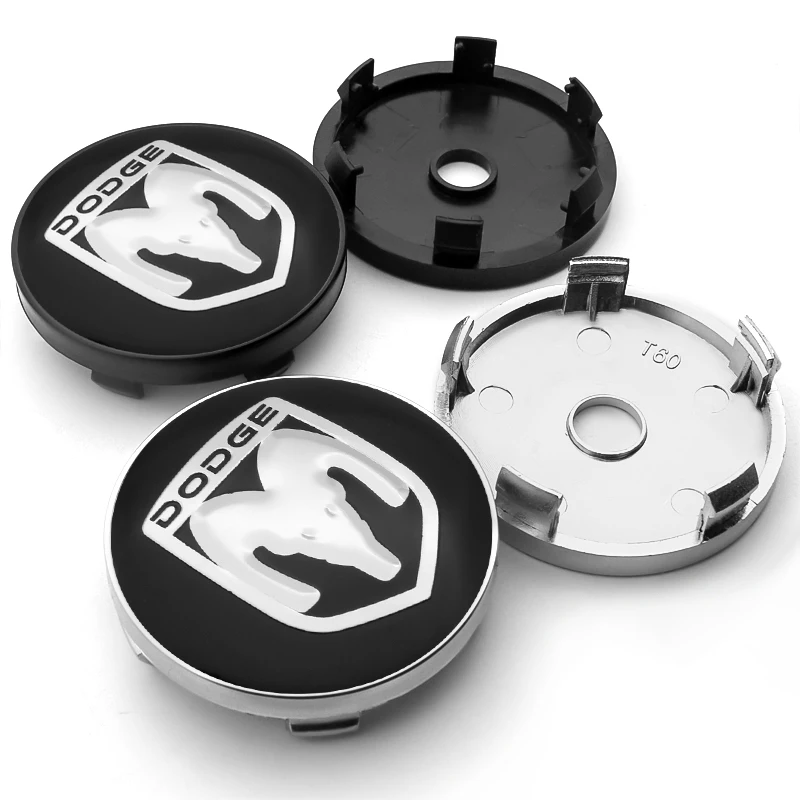 

4pcs 56/60mm Car Styling Wheel Center Cap Hub Covers Badge For Dodge journey ram 1500 challenger caliber nitro charger durango