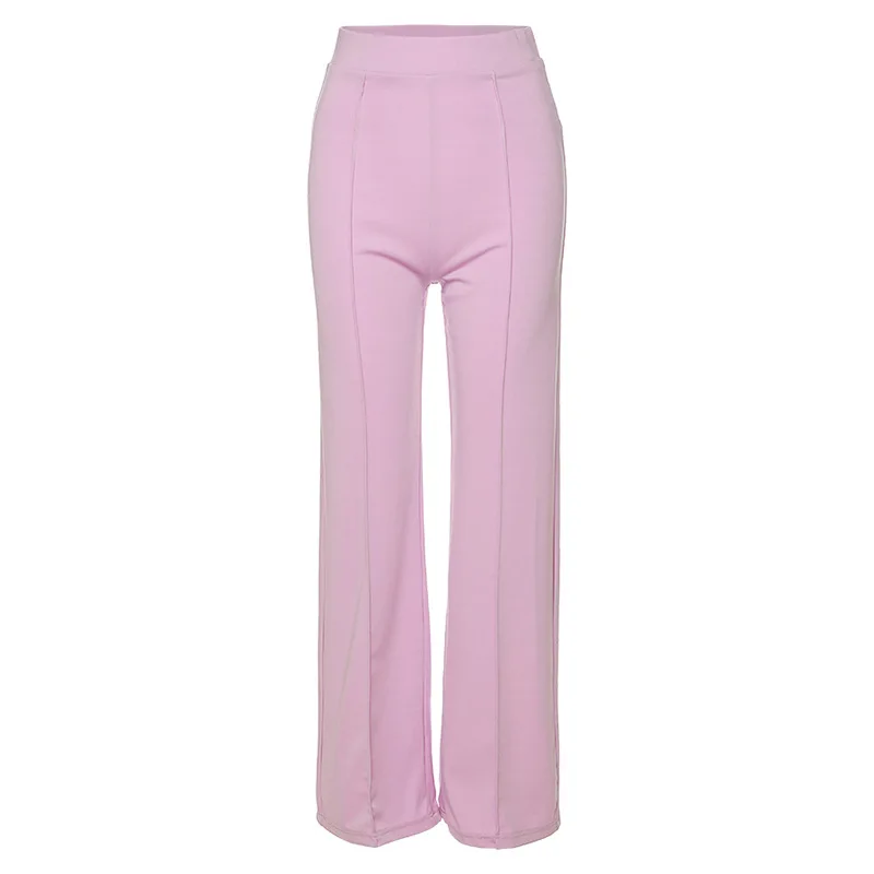 

New Spring Summer Women Pants Wide Leg Fahison High Waist Thin Female Casual Silm Soild Color Straight Lady Office