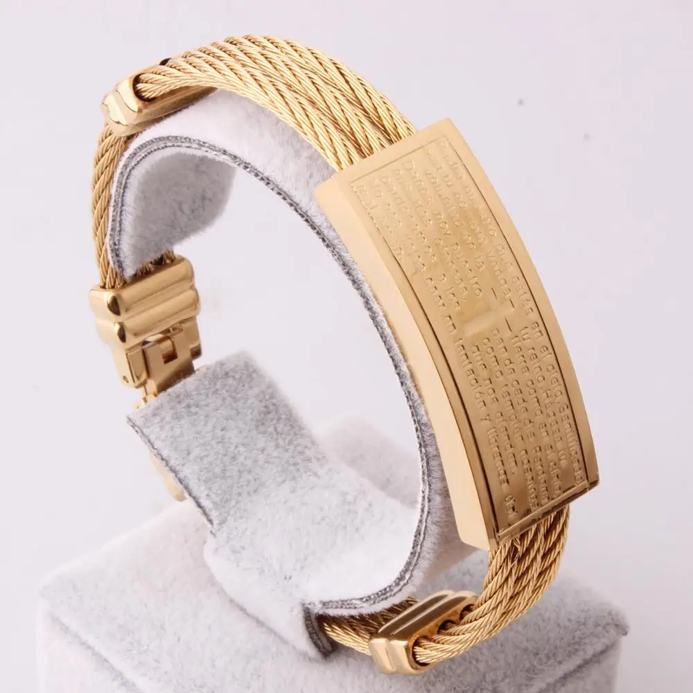 16 мм модные ювелирные изделия 316L нержавеющая сталь кабель с позолотой