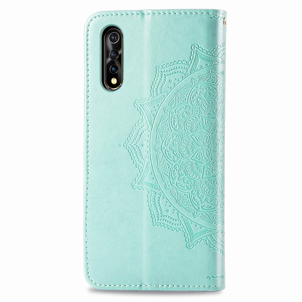 Роскошные Чехлы-книжки из мягкого ТПУ задняя крышка для VIVO Y7S S1 IQOO NEO Y17 Y3 V15 Pro X27 Y97 V9 тисненая Мандала кожаный флип чехол
