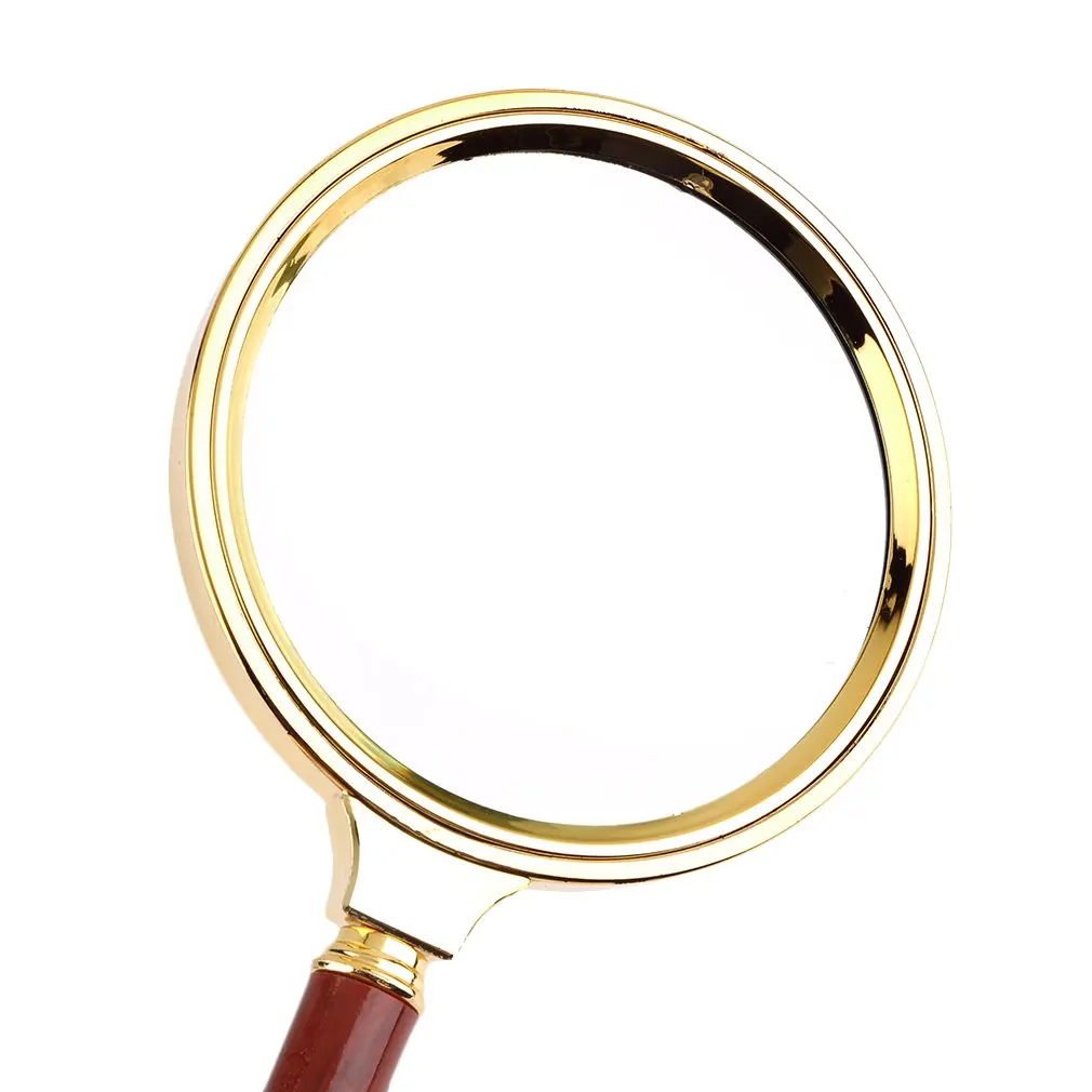 

Classic 90mm Handheld Golden Frame And Red Handle 10X Magnifier Magnifying Glass Loupe Reading Jewelry Wholesale Drop shipping