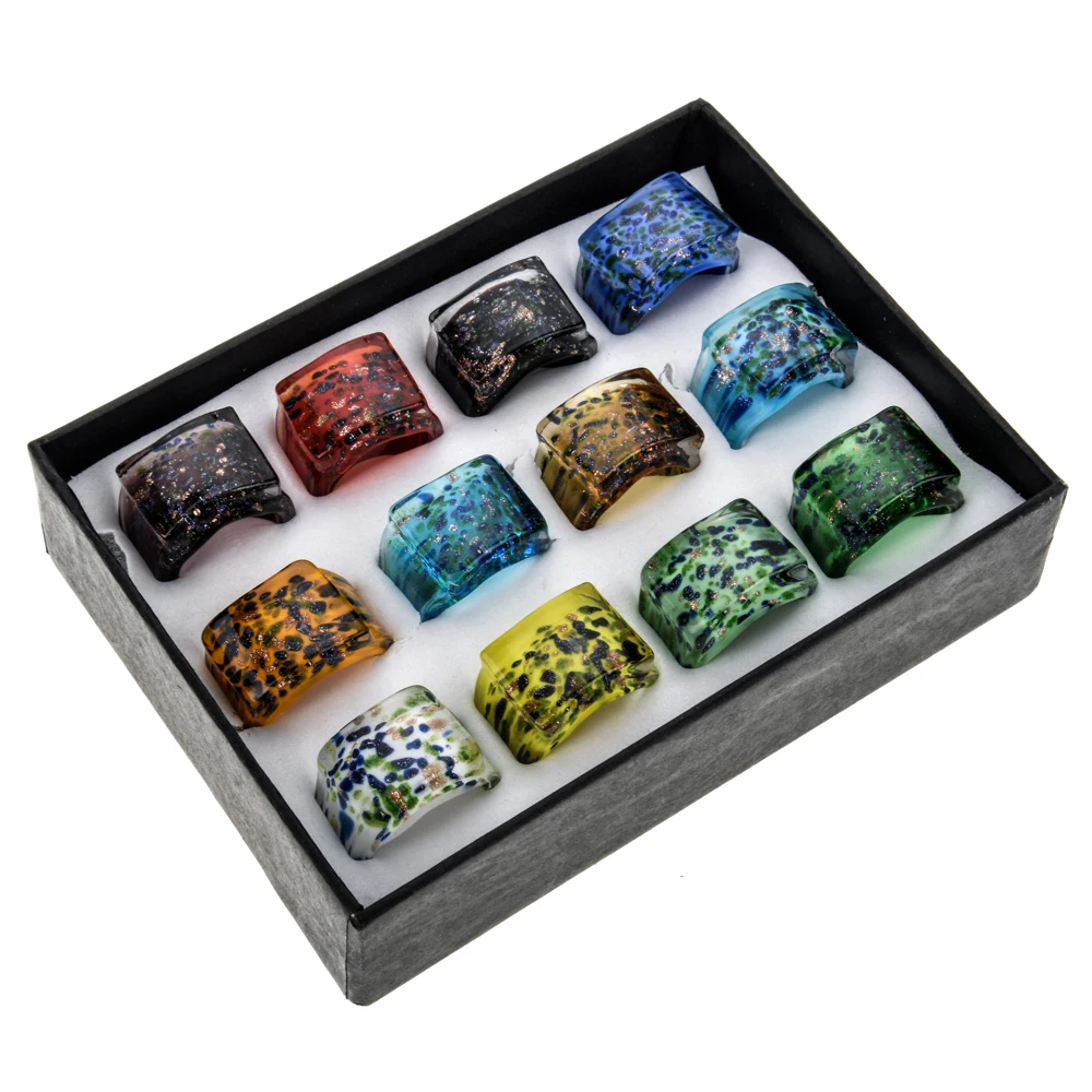 Набор колец из муранского стекла ручной работы для мужчин и женщин 12 шт./лот