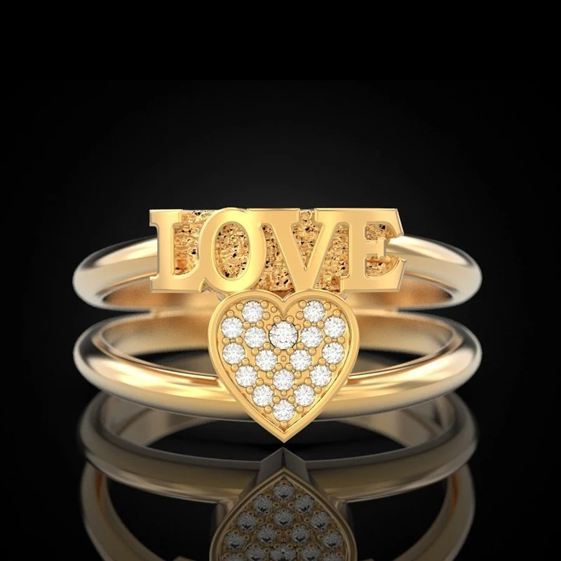 Модные кольца для помолвки женщин обручальное кольцо с сердцем и цирконием