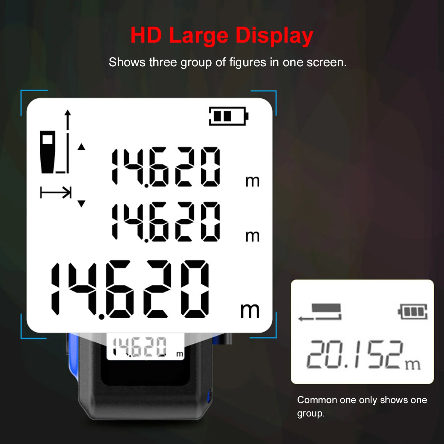 Цифровая измерительная лента 2 в 1 лазерный измеритель расстояния 196ft с