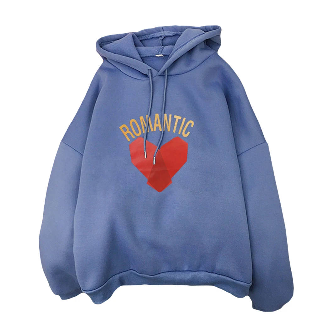 Romatic Письмо Сердце печати толстовки для женщин уличная Осень Зима Плюшевые