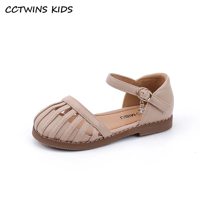 

Kids Sandals 2021 Summer Baby Girls Brand Flats Children Fashion Soft Beach Slippers Black Hook & loop Flat Ankle-wrap Black