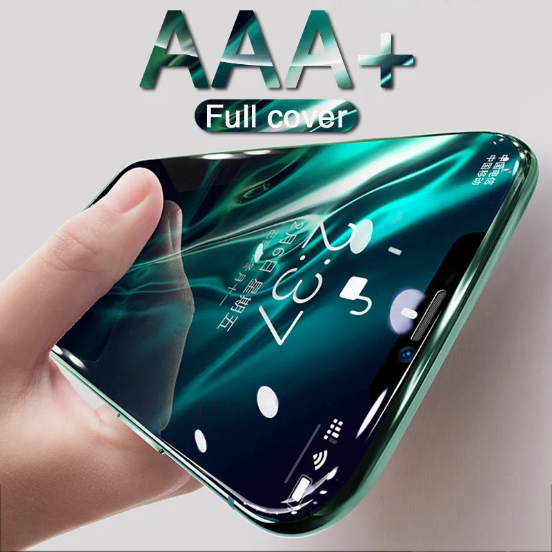 AAA + Полное покрытие защитное закаленное стекло на iPhone XR 7 6s 8 Plus 11 Pro Xs Max Защитная