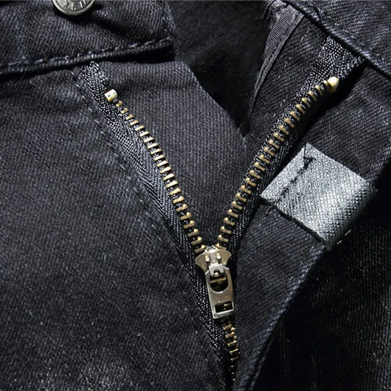 

2020 New Style Autumn Ripped Jeans Men's Slim PP Wash Black Rhinestone Trousers Fashion Trend Clothing