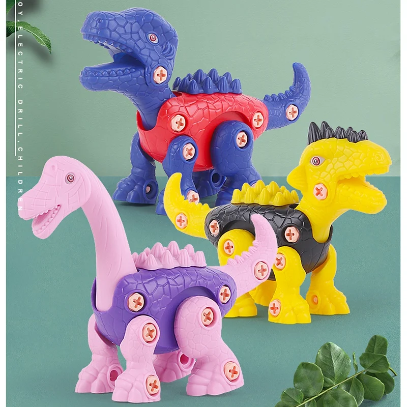 

Take Apart Dinosaur Toys Simulation Educational Assembly Toy with Electric Drill Diy Construction Set for Kids Gift