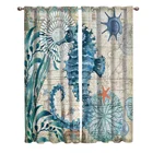 Морской стиль морские шторы для гостиной, большие оконные шторы, ванная комната, кухня, комнатные шторы с принтом, шторы на окна