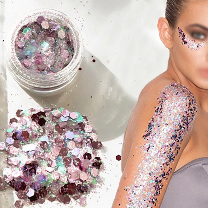 Новинка 2019 гибридные блестящие круглые цветные баночки с блеском для ногтей тени