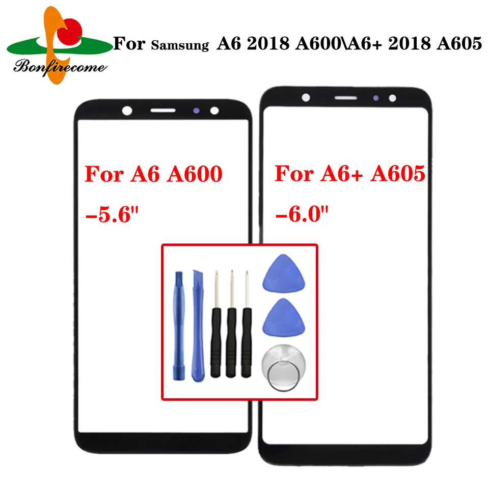 Для Samsung Galaxy A6 2018 A600 SM A600F Plus + A605 передняя внешняя стеклянная линза Замена