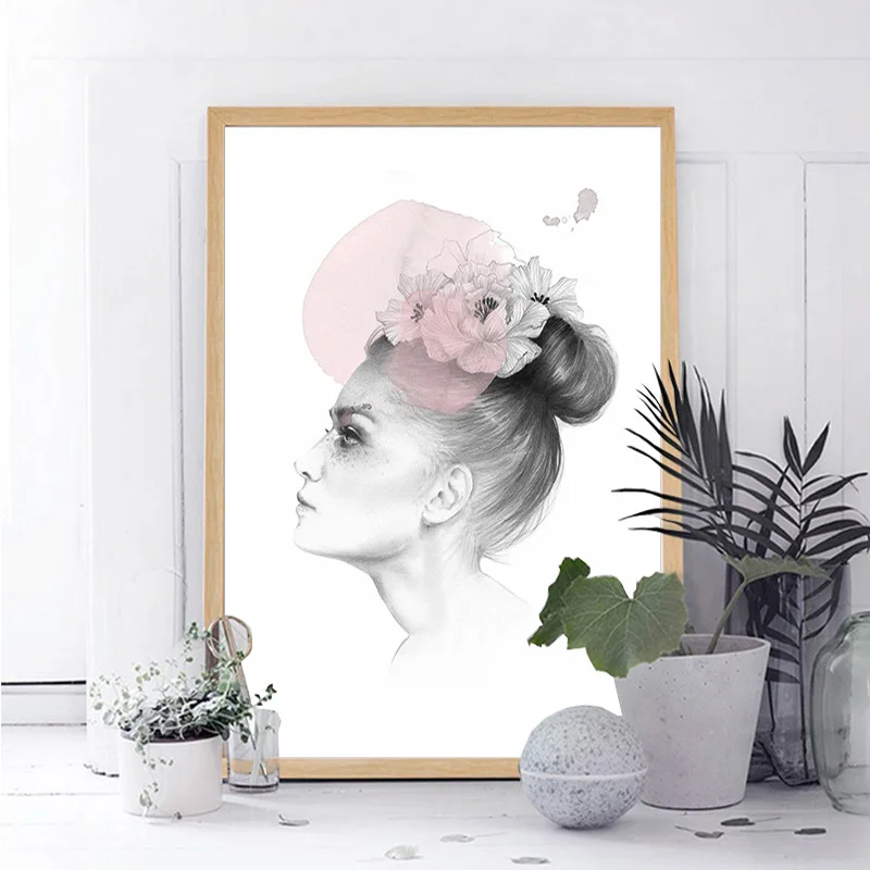 Scandinavian Figure Art Canvas Abstract Painting Girl Wall Poster Print Nordic Decoration Picture Modern Home Decor | Дом и сад