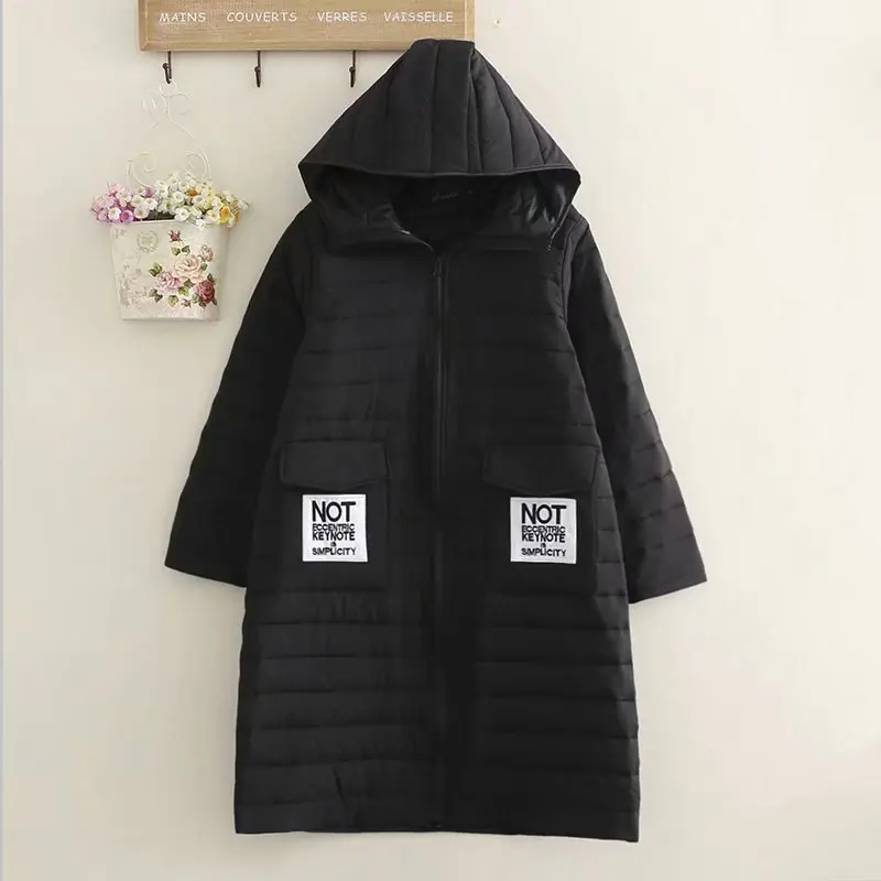 Женская зимняя куртка Повседневная парка с капюшоном длинное пальто карманами и