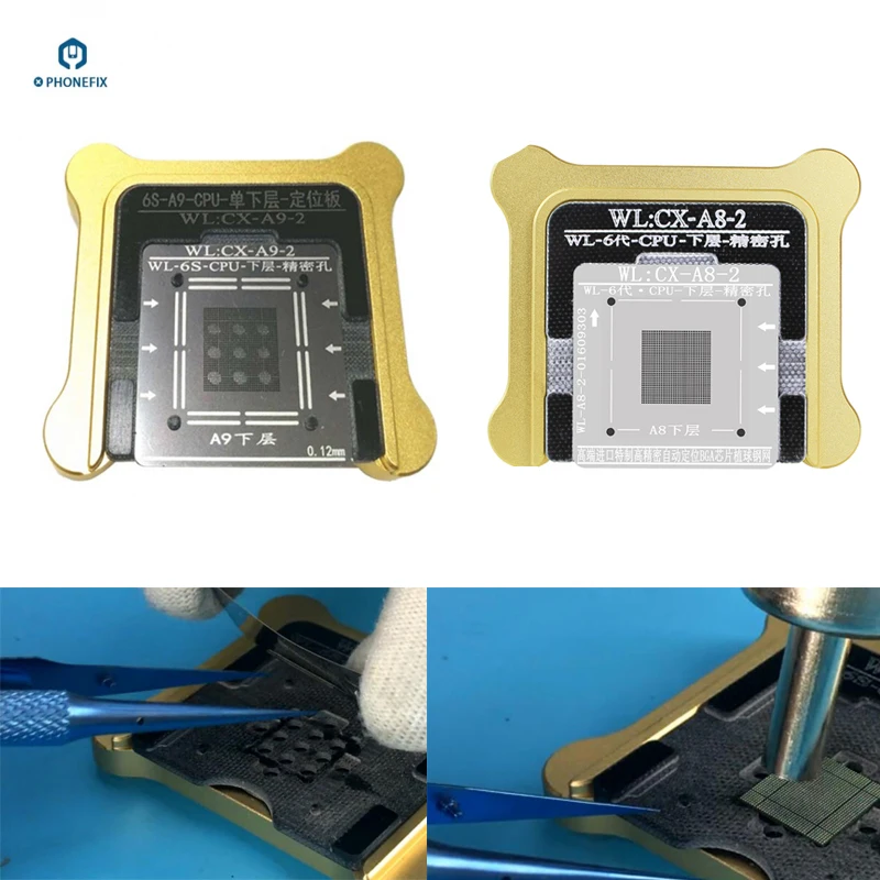 Трафареты для реболлинга WL CPU A7 A8 A9 A10 платформа телефона с джиг адаптером и