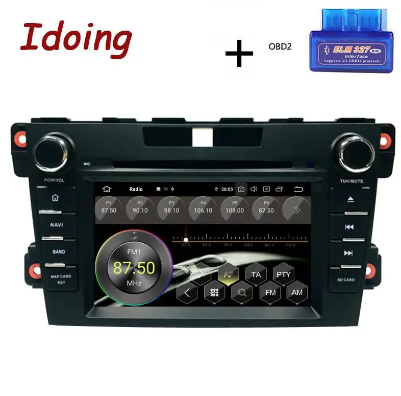 Standard with OBD Idoing " 2Din Android 9,0 для Mazda CX-7 2008- Автомобильная Мультимедийная система dvd-плеер gps Навигация стерео 4G+ 64G TDA7850 PX5 ips - Цвет: Standard with OBD