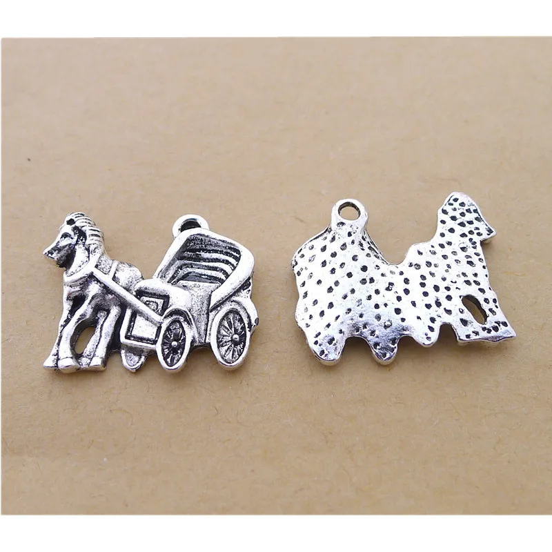 

100Pcs/lot Antique Silver Carriage Charms 20x23MM Coach Charms Jewelry Accessories