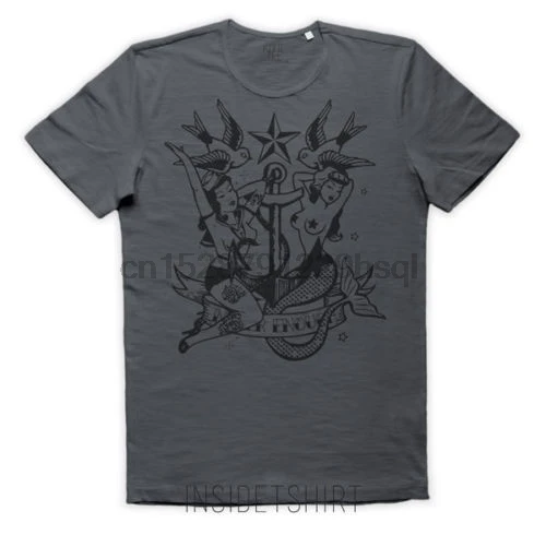 Maglietta Old School Tattoo Maglia Винтаж пин-ап сирена анкора НОВОЕ ПОСТУПЛЕНИЕ ЛЕТНИЙ Для