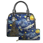 Женская сумка из искусственной кожи, дизайнерская сумка-мессенджер с принтом звездной ночи, на заказ