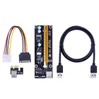 Удлинитель видеокарты PCI-E, 1x до 16x, черный, VER006, с мягким кабелем для рассеивания тепла, VER: 006, карта расширения