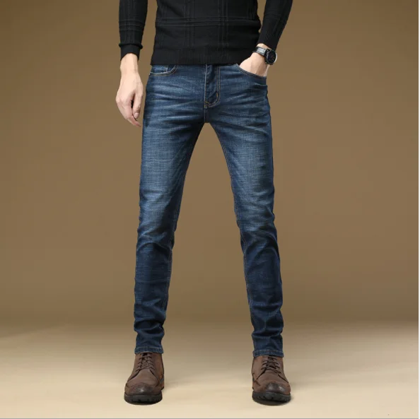 Осенние джинсы мужские свободные большие размеры японские ретро ноги брюки