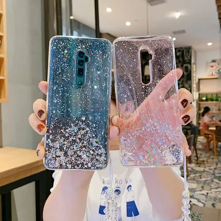 Высококачественный защитный чехол для OPPO Realme X2 Pro 5 C2 мягкий ТПУ с блестками