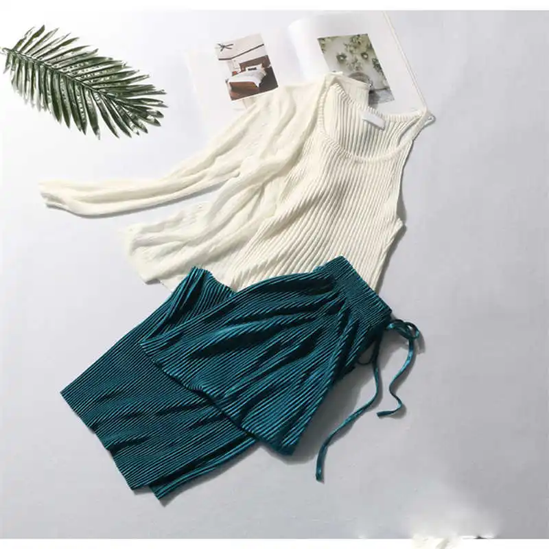 

Pleated wide leg pants women's pants with high waist and sagging feeling new loose casual pants in spring and summer