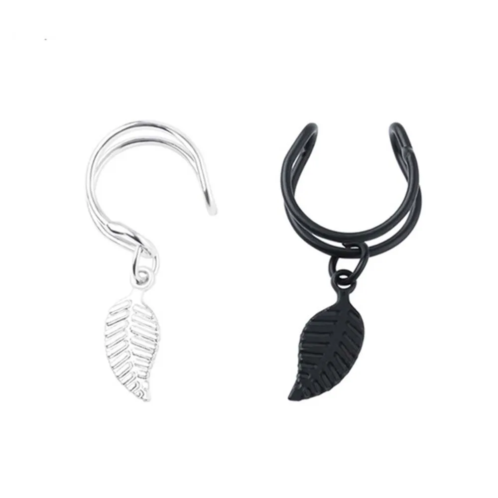 Винтажный лист не пирсинг каффы для ушей крутая цепочка в стиле панк рок крест