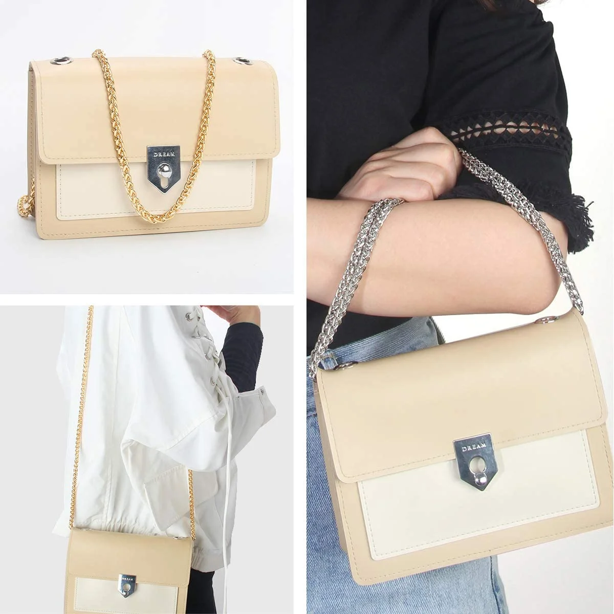 Кошелек цепи Замена DIY сумка на плечо через с металлической цепочкой Сумочка цепь