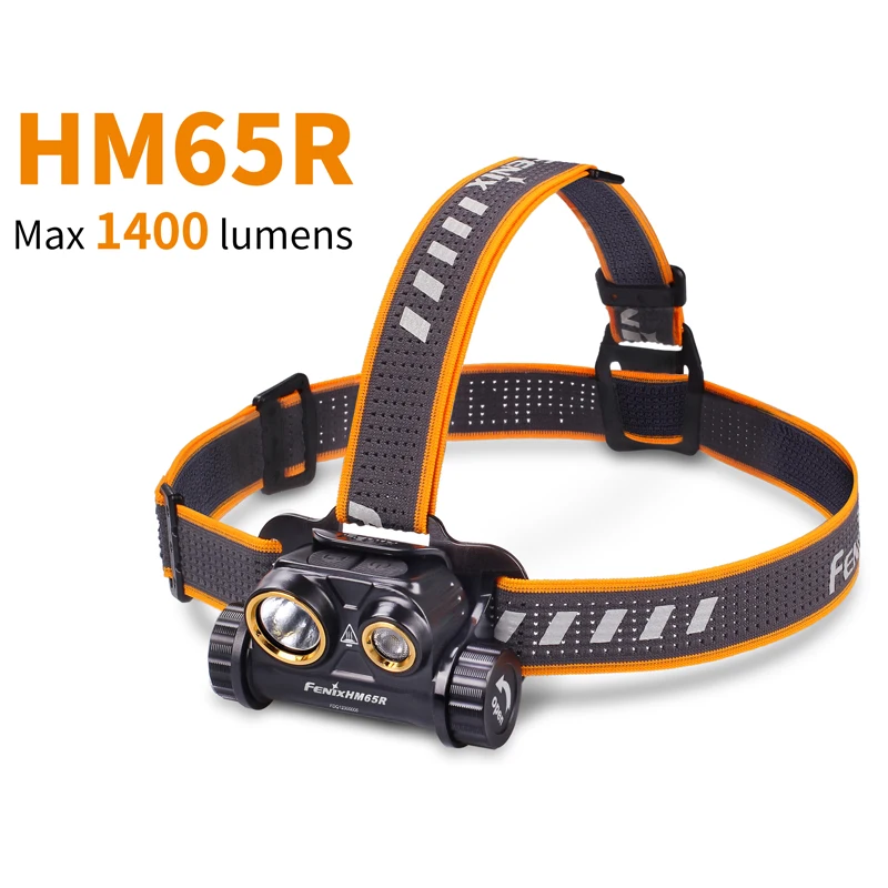 Fenix HM65R 1400 люмен двойной луч USB Перезаряжаемый налобный фонарь с прожектором и |