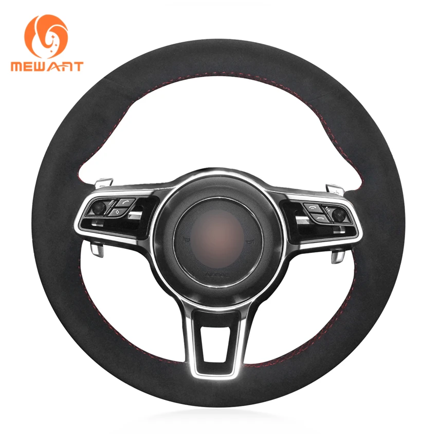 

MEWANT Black Suede Steering Wheel Covers for Porsche 911 991 718 Boxster 982 718 Cayman 918 Spyder Cayenne Macan Panamera