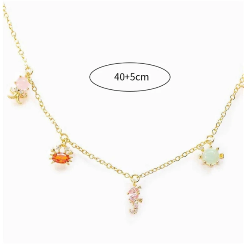 

OTOKY Copper&Silver Alloy Necklace Animal Starfish/seahorse INS Summer Beach Chains Choker Collier Jewelry 420pics