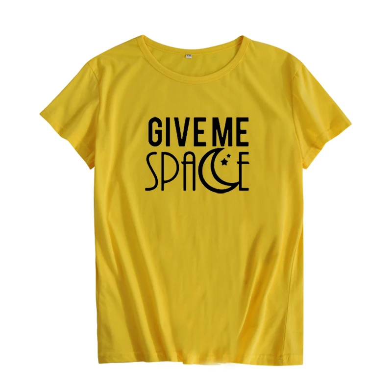 Give Me Space T-shirt Fashion Tumblr Geek Moon Stars Graphic Tees Women Tops Punk Harajuku Hipster t shirt | Женская одежда