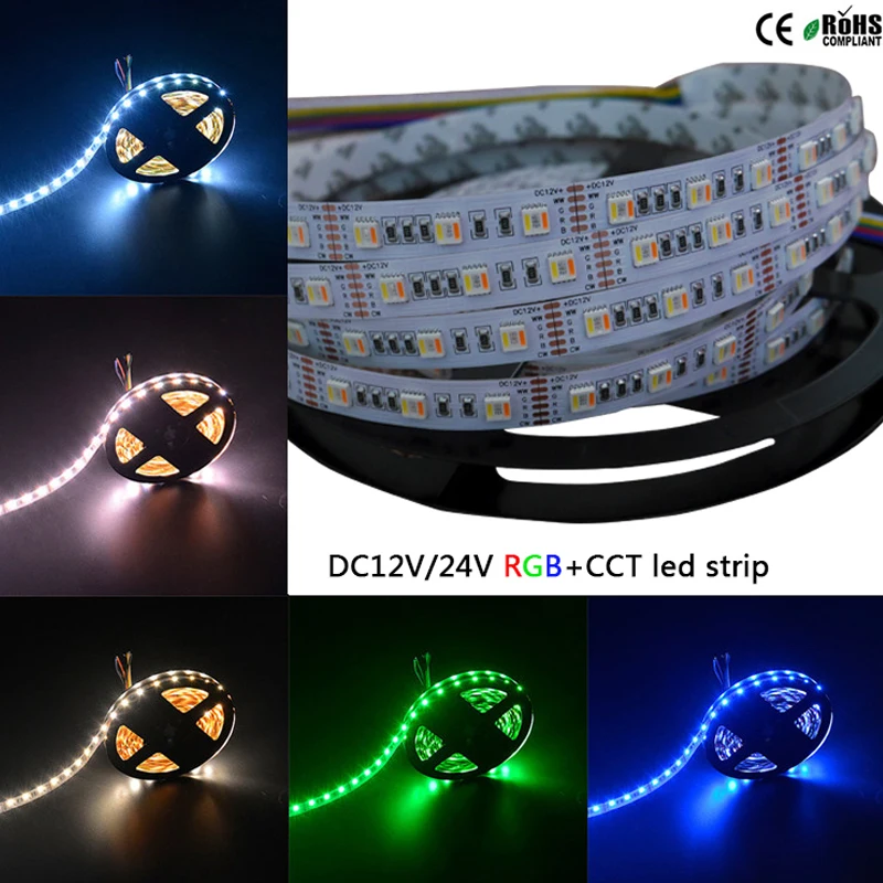 5 м/лот RGBWW светодиодный светильник 5 цветов в 1 светодиодный чип; SMD 5050 гибкий светильник RGB+ холодный белый и теплый белый, 60 светодиодный s/m DC12V/24 V IP30/67