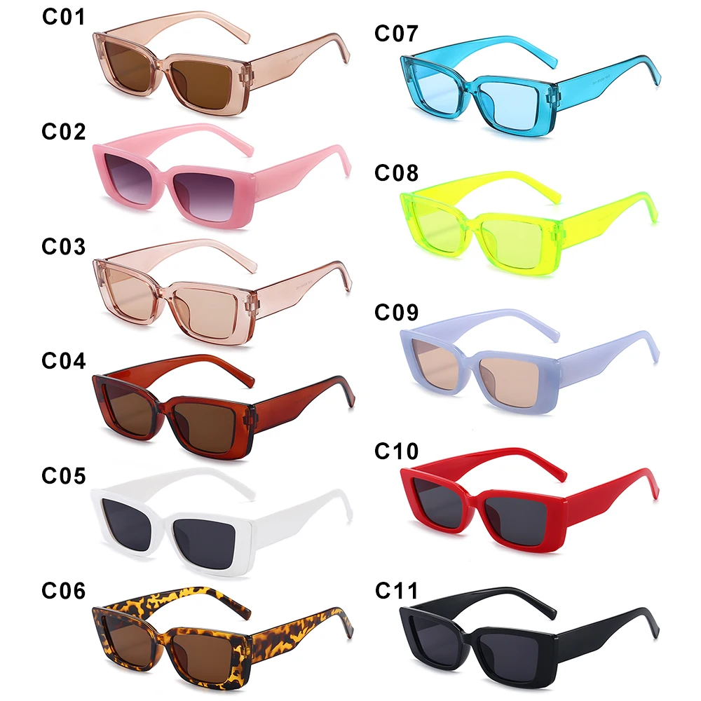 

Retro Driving Rectangle Sunglasses Women Candy Color 90s Vintage Fashion Narrow Square Frame UV400 Protection Sunglasses