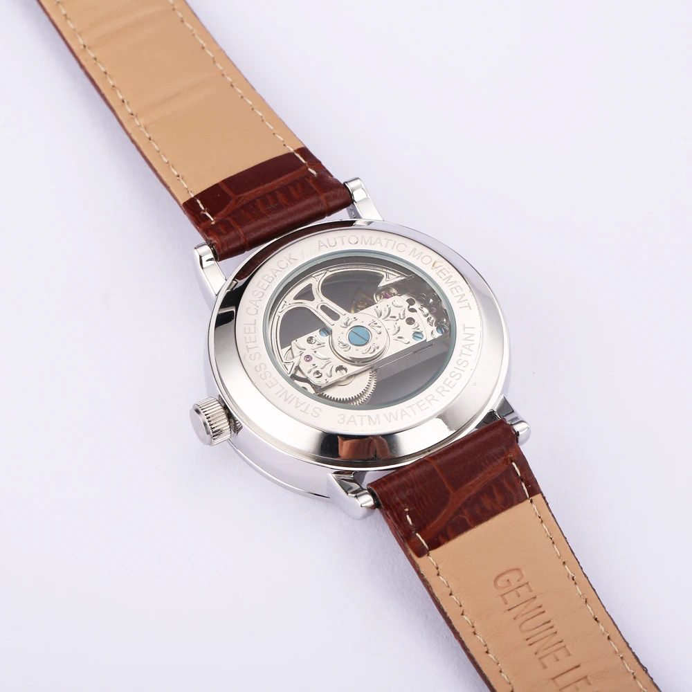 Часы наручные мужские механические люксовые минималистичные золотистые