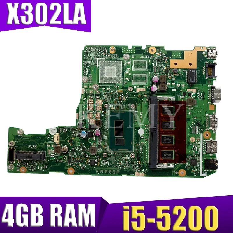 

Akemy X302LA motherboard For ASUS X302LA X302LJ X302L laptop motherboard i5-5200 SR23Y 4GB RAM test 100% work original mainboard