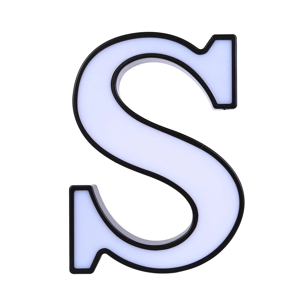 S DIY 26 букв светодиодный ночник английский Marquee знак Алфавит 3D Настенный ночник t домашний Свадебный день рождения Жених - Цвет: S
