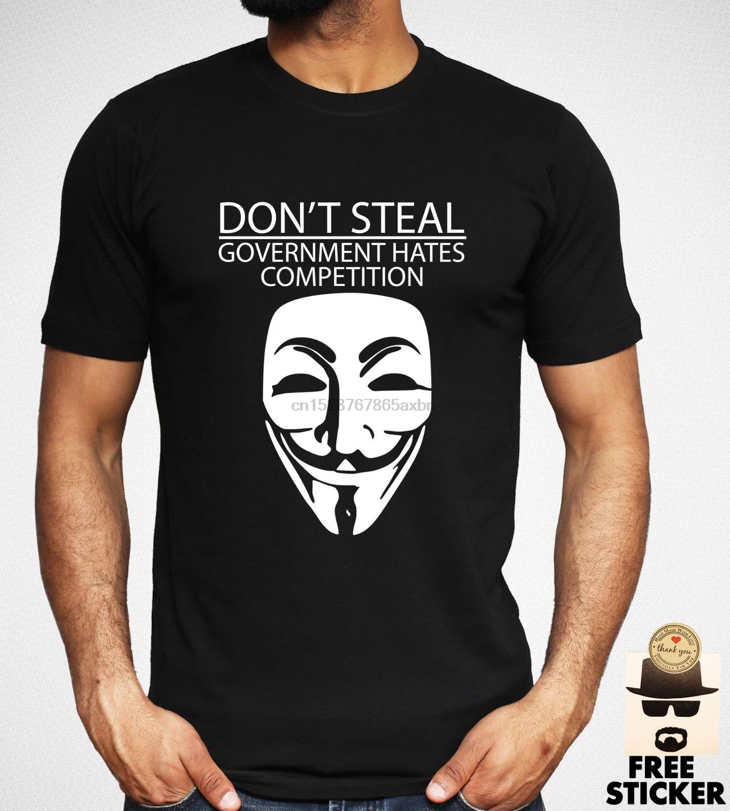 Маска Анонимус футболка сопротивление правительства смешной новый унисекс