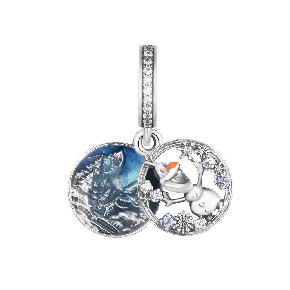 

Подходит для браслетов Pandora, замороженный снег, Очаровательные Подвески двойного вида, оригинальные аксессуары для ювелирных изделий