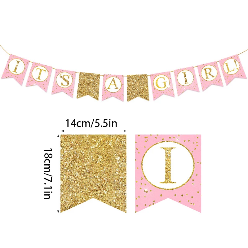 Блестящий баннер для девочек и мальчиков золотой розовый синий цвет детей дня