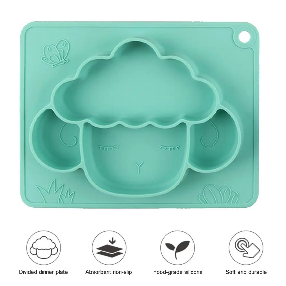 

Baby Anti-Drop Silicone Bowl Set Kids Sucker Plate Non-slip Divided Tableware Food Meal Bowl Food Grade Baby Training Bowl