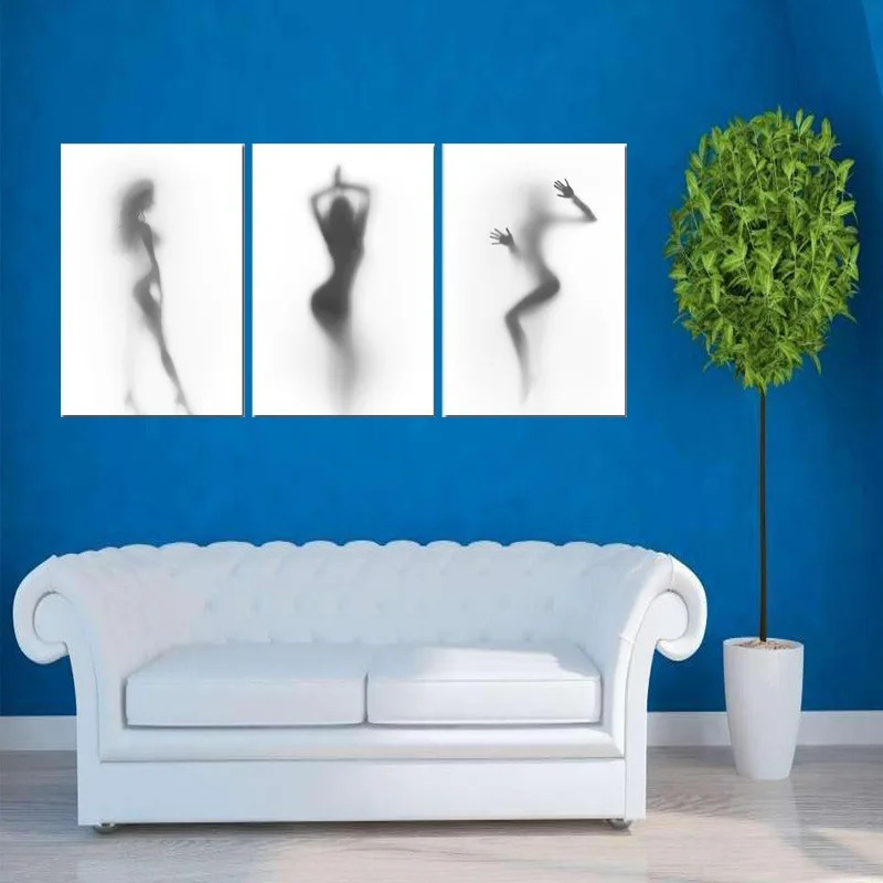 Бескаркасная привлекательная Женская фигурка для ванной комнаты Настенная