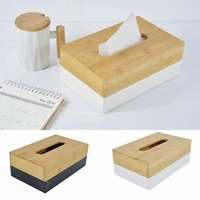 creative abs bamboo tissue box household paper towel holder removable napkin case home table decor