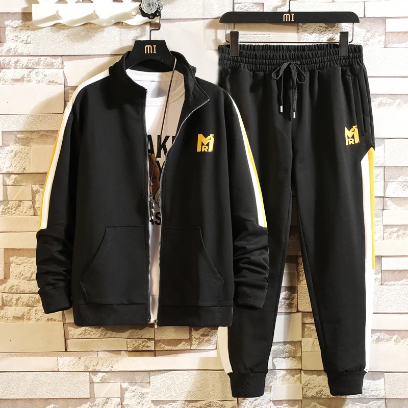 

Solid Tracksuit For Men Two Pieces Basketball Sweat Men Casual Track Suit Sports Tuta Sportiva Uomo Sportswear Pants Men HH50TZ1