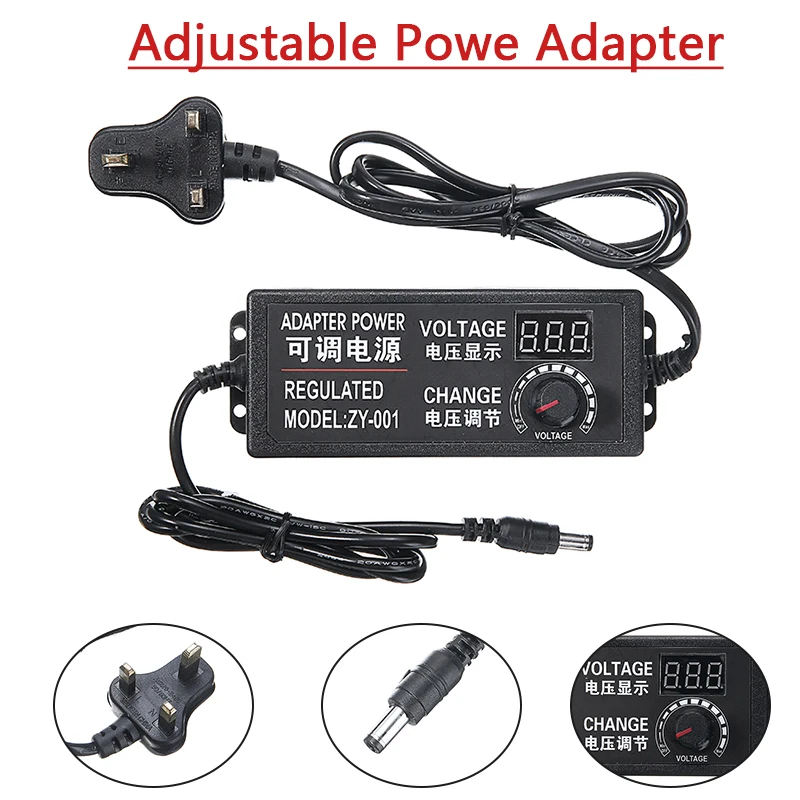 Регулируемый адаптер питания с вилкой европейского стандарта 3 12 В/9 24 В