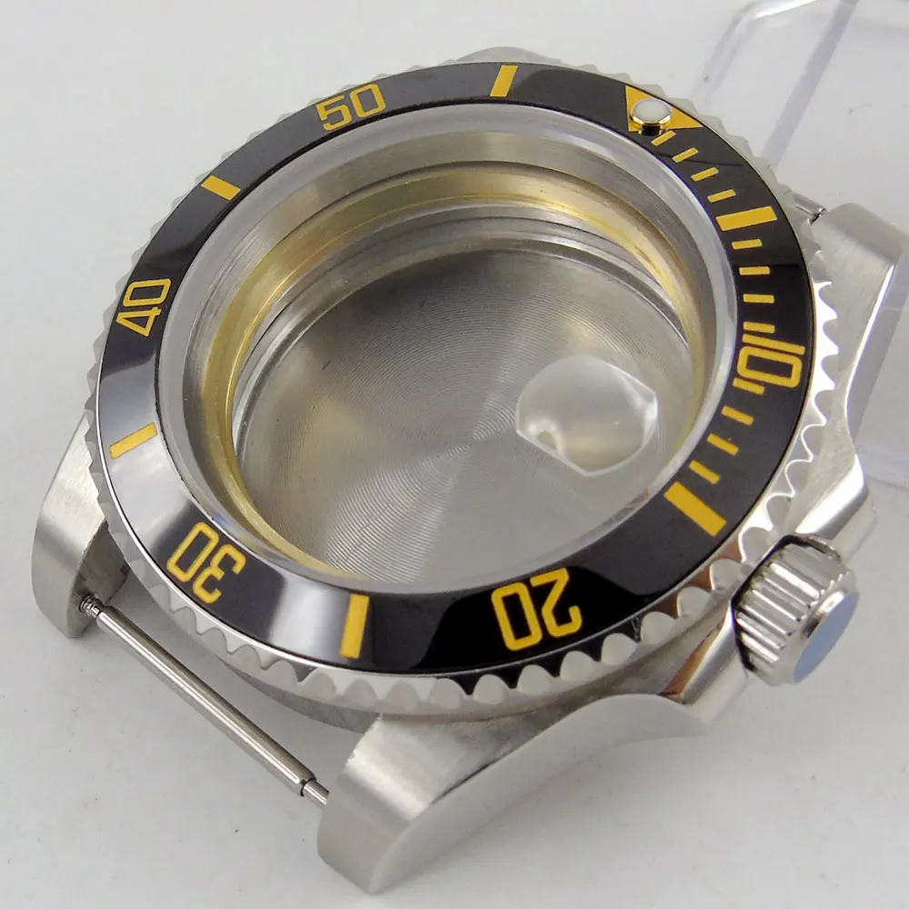 

Fit NH35 NH35A High Quality 40mm Ceramic Bezel Watch Case Sapphire Crystal Seeing-Through / Solid Backcover Accessories Parts