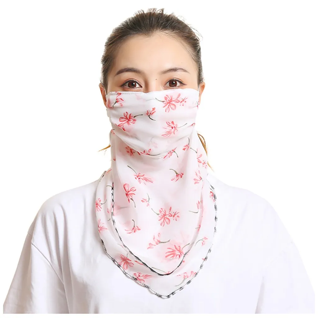 Женская дышащая маска на шею новая летняя шифоновая тонкая Солнцезащитная с