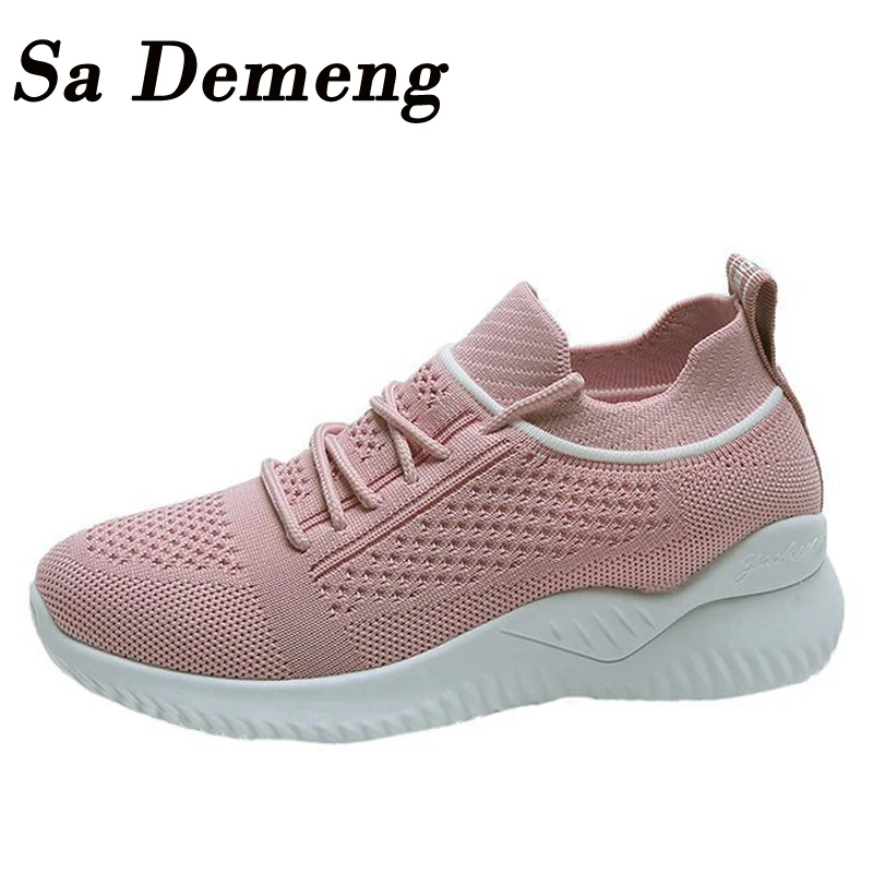 Женские вулканизированные кроссовки женские на шнуровке сетчатые дышащие